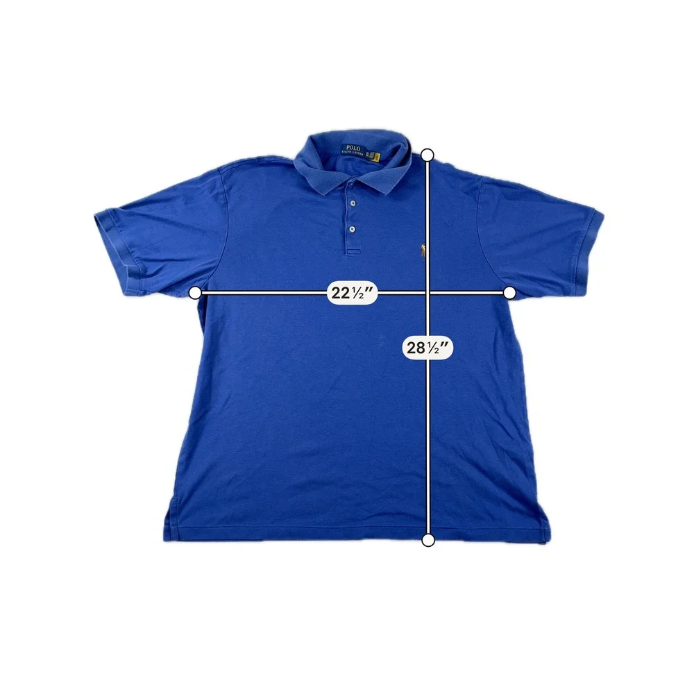 Polo Ralph Lauren Polo Shirt Blue Short Sleeve Tall Fit Mens XLT